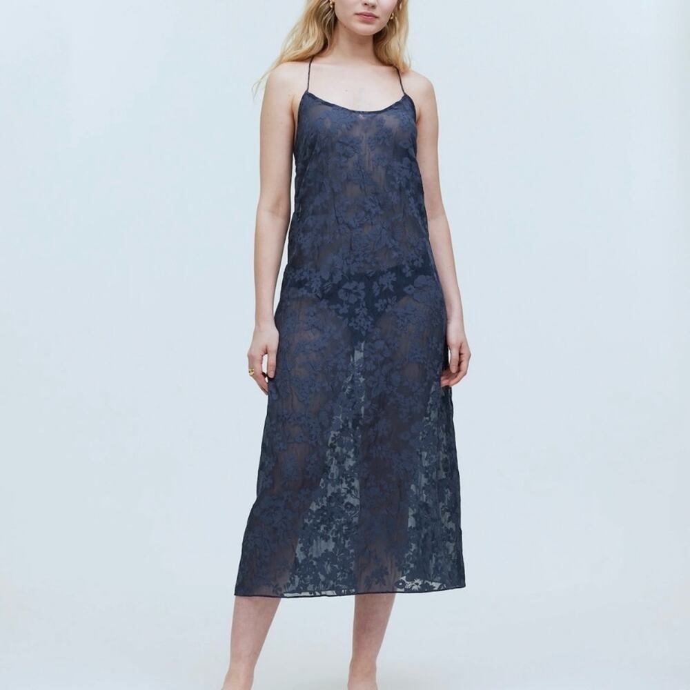Madewell Floral Halter Cover-Up Midi Dress in Deep Shadow, Size Small, NWT